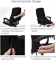 Vista 7 de Funda elástica para silla de oficina con cremallera, funda impresa para silla de computadora para silla con reposabrazos, universal, extraíble