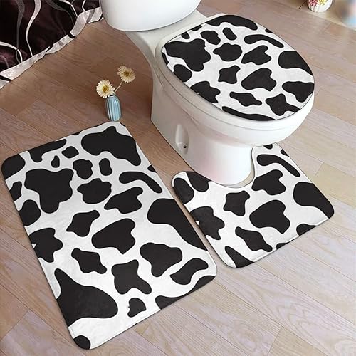 Juego de baño de 3 piezas con estampado de guepardo, alfombra de inodoro en forma de U, alfombra de contorno de leopardo, guepardo fresco
