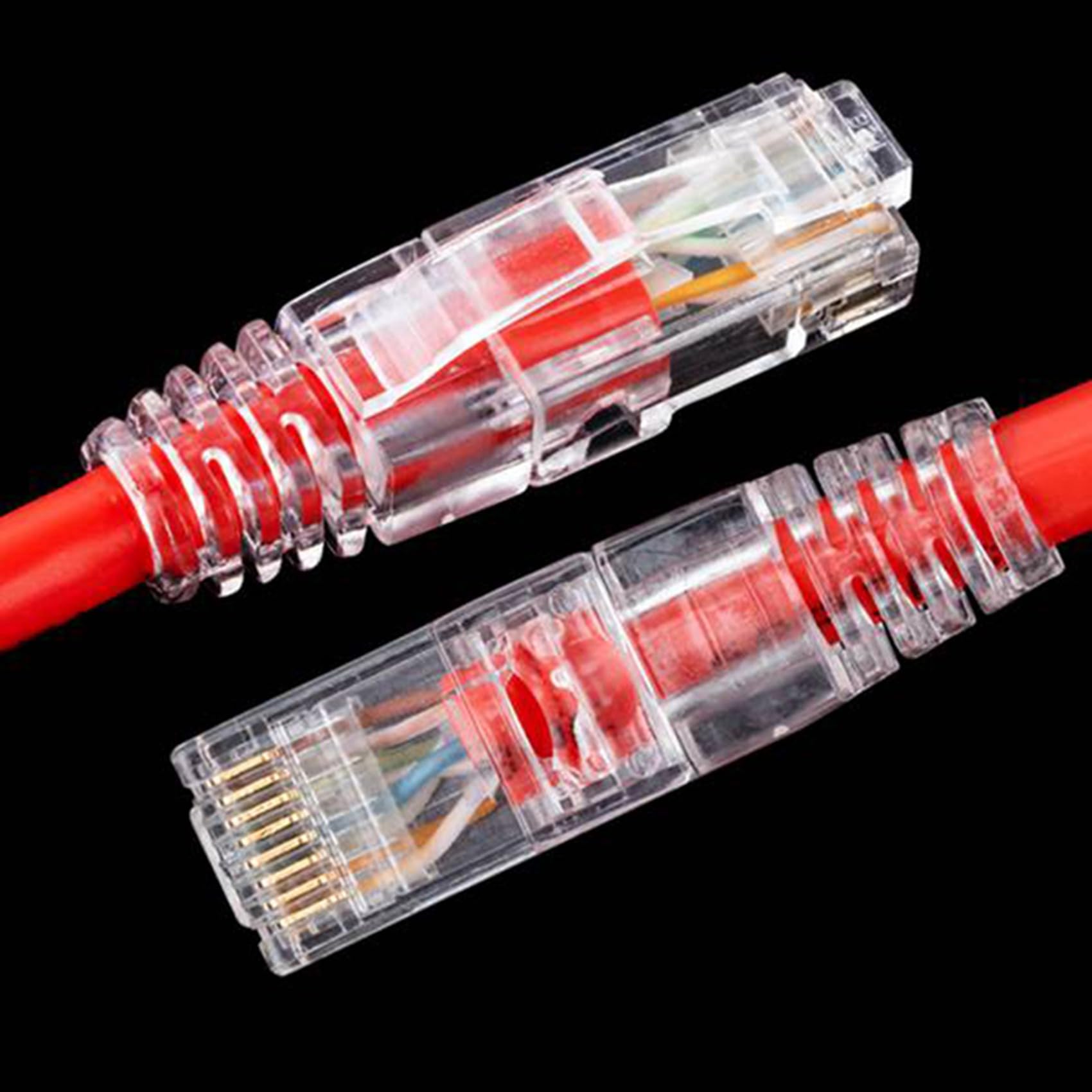 300 Sztuk Złącze RJ45 Cat6 Kabel UTP Gniazdo Ethernet 8P8C Sieć CAT 6 Wtyczki Modułowe z Zatyczkami 6,5 mm RJ45