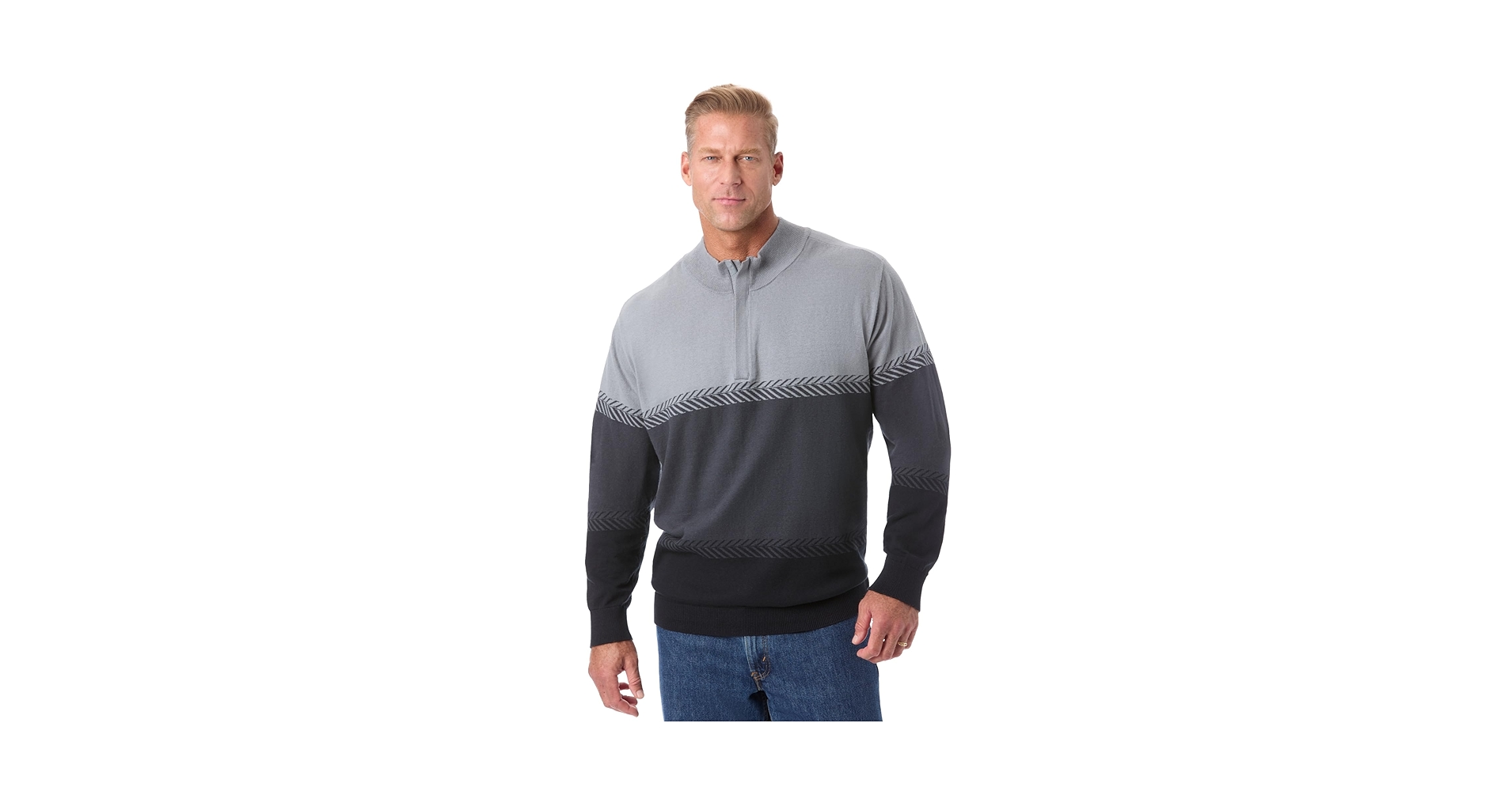 KingSize Men's Big & Tall Quarter Zip Mock Neck Lightweight