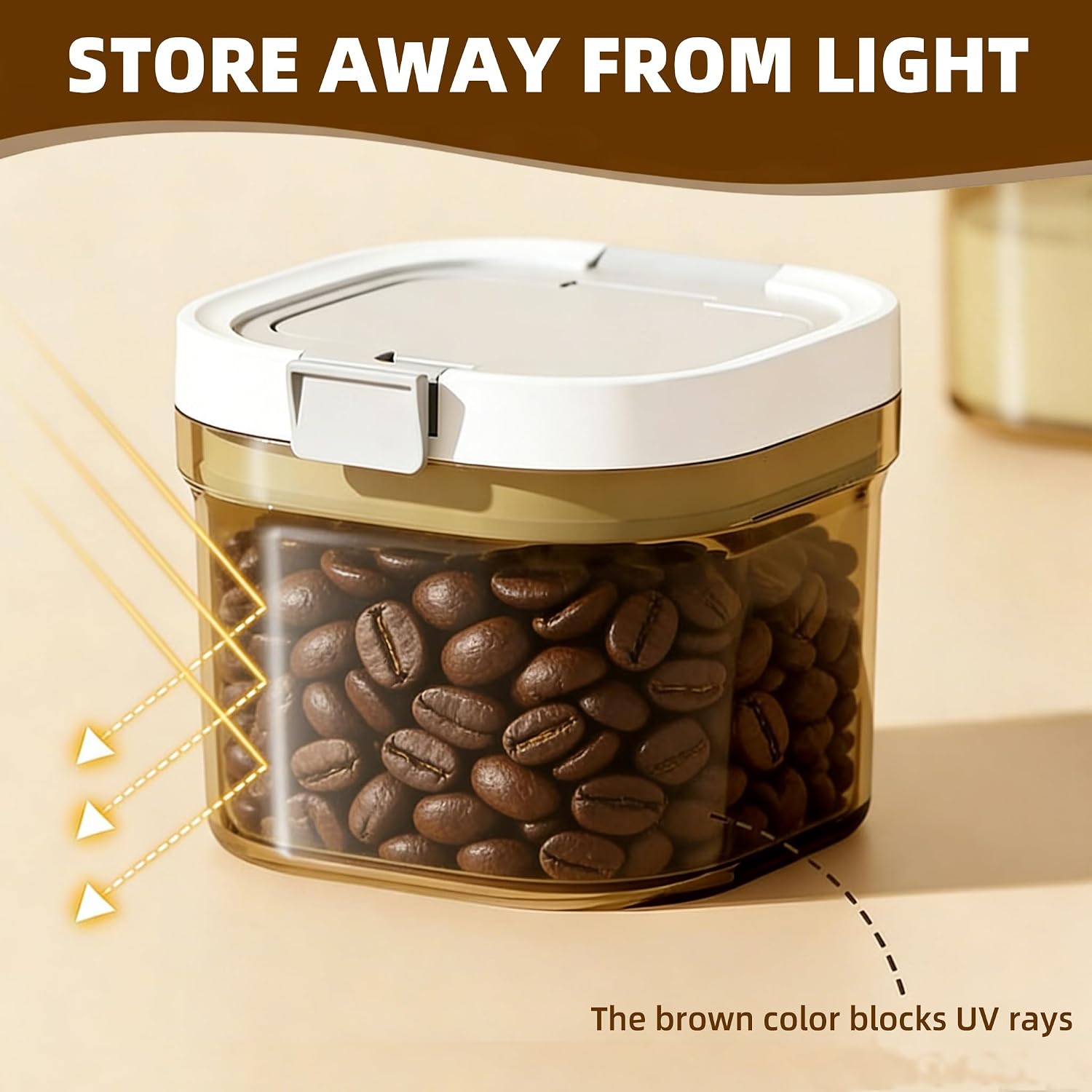 Airtight Coffee Canister, Coffee Storage Container with Scoop, 1300ml