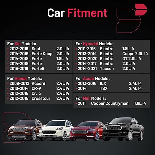 Miniatura 2 de BDFHYK Juego de 4 bujías de iridio compatibles con Hyundai Elantra Tucson, Acura ILX TSX, Honda Civic CR-V Accord, Kia Forte Soul, Mini Cooper