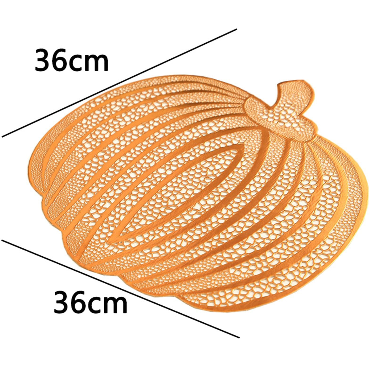 Platzsets Kürbis 10er Set, Platzdeckchen Set Abwaschbar PVC Hitzebeständig rutschfest Hohl Kürbis Muster Tischsets für Küche, Orange, 36x36CM