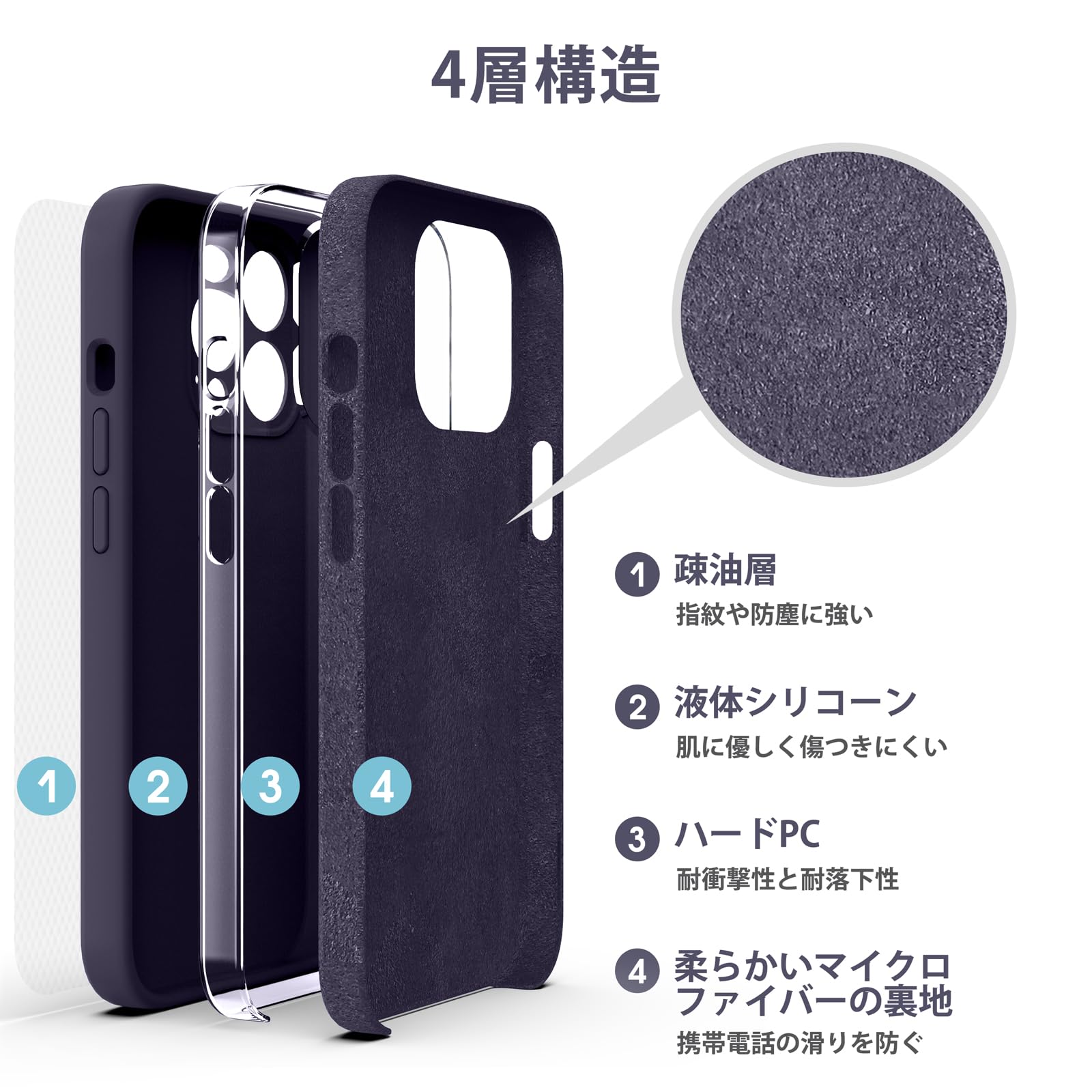 Amazon.co.jp: Supdeal iPhone 14 Pro ケース 対応液体シリコン [耐
