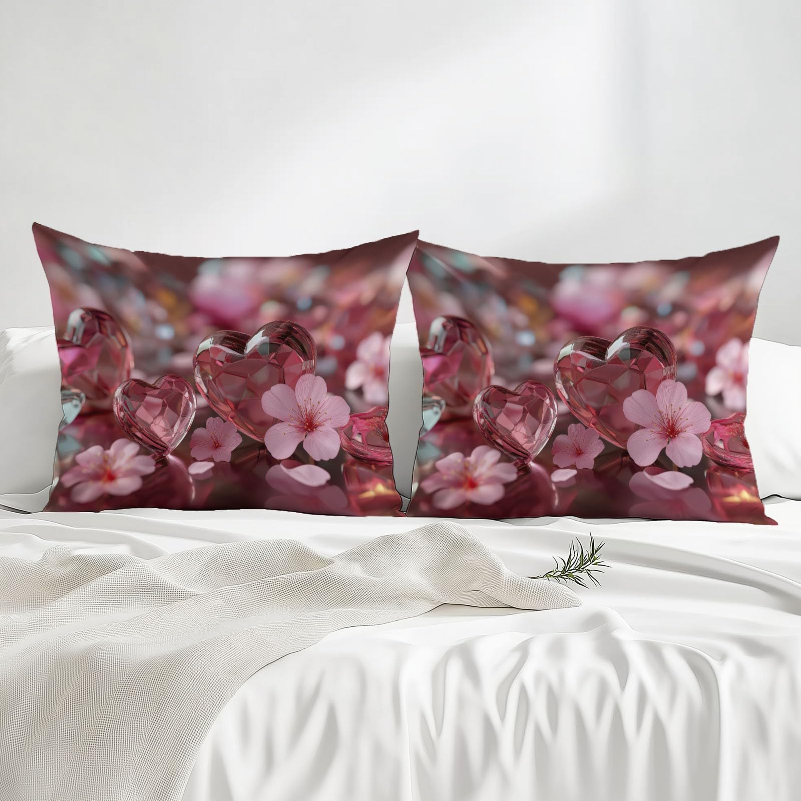 Lenzuolo con Angoli180 x 200 + 30 cm, Stampa 3D Forma Di Cuore Floreale per Bambini Ragazzi Adolescenti Adulti - Lenzuolo con Angoli in Morbida Microfibra Rosso