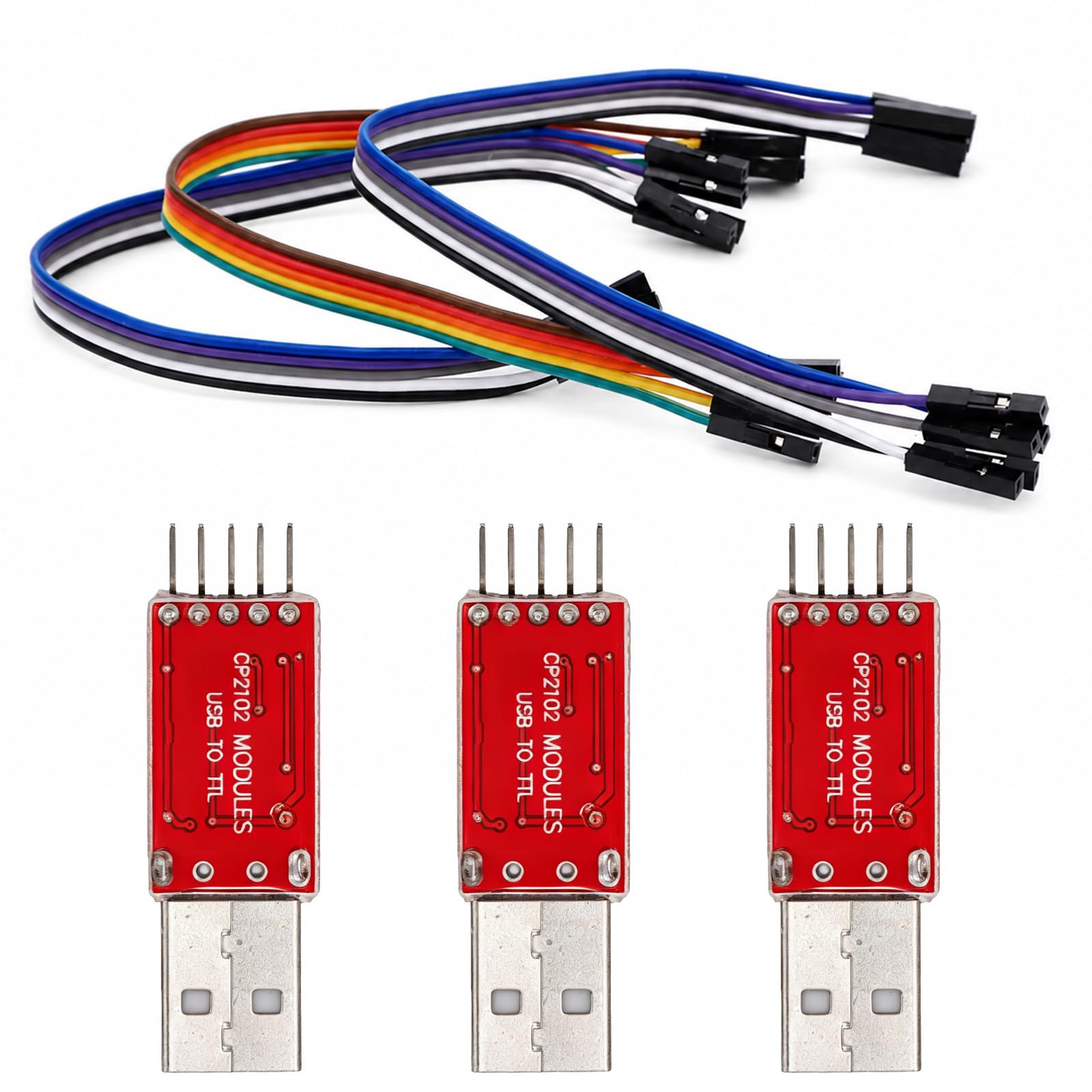 3pz Moduli Adattatori Seriali da USB a TTL, Convertitore USB 2.0 UART con Uscita 3.3V/5V STC Scheda di Download Compatibile con Cavi Jumper per Progetti Fai Da Te Arduino ESP8266 STM32