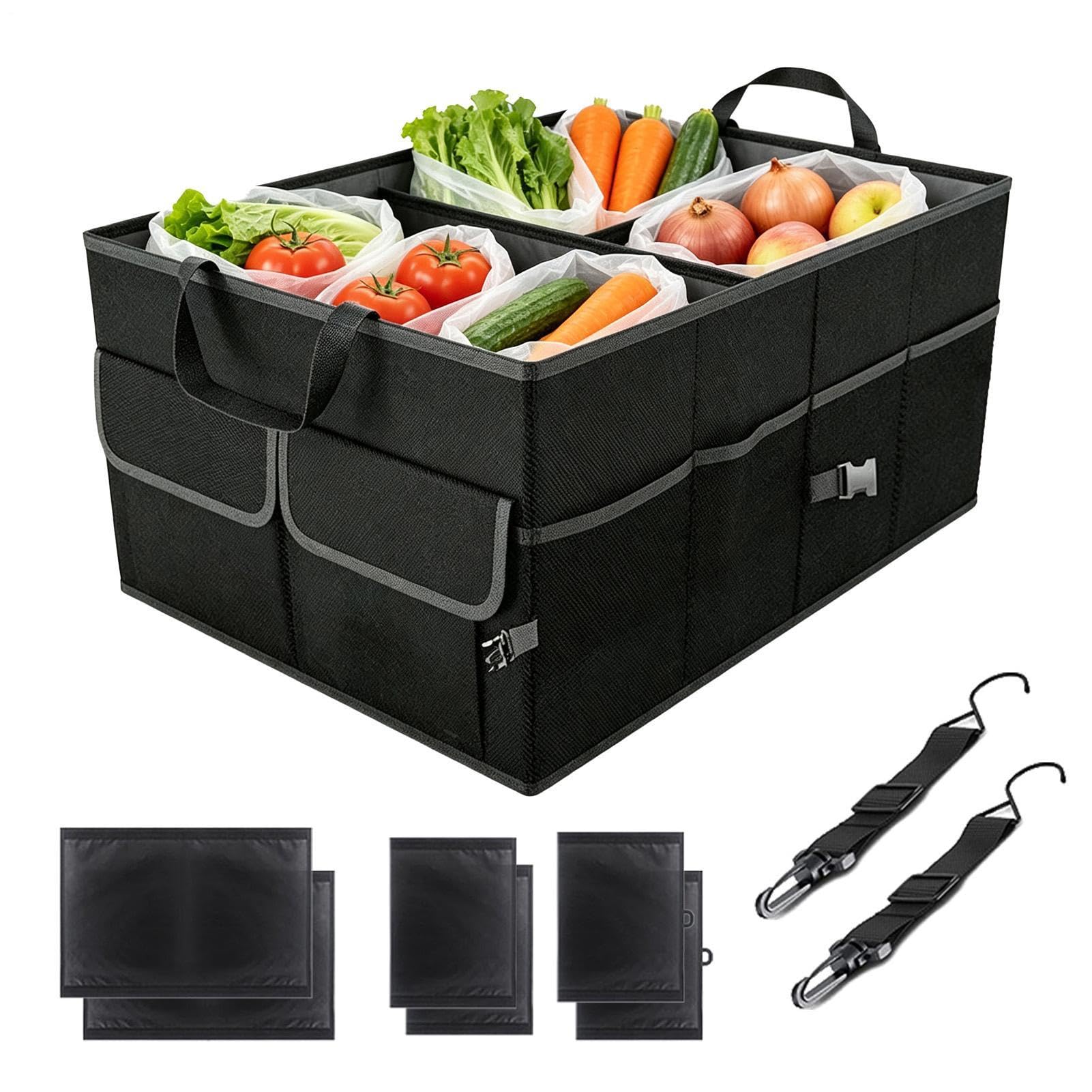 Hugsweet Organizador maletero SUV Contenedor plegable con divisiones y asas