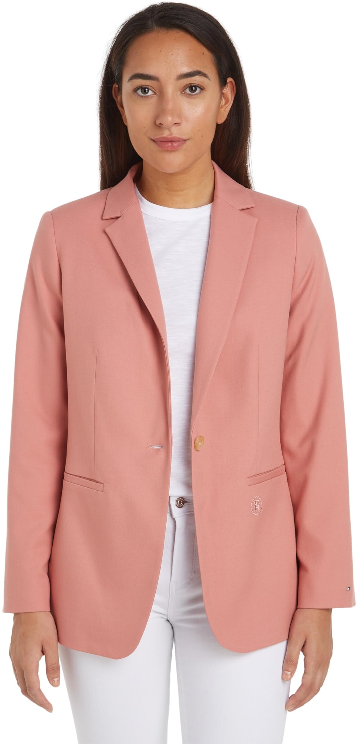 Tommy Hilfiger Women Blazer Curve Elegant, Pink (Teaberry Blossom), 52