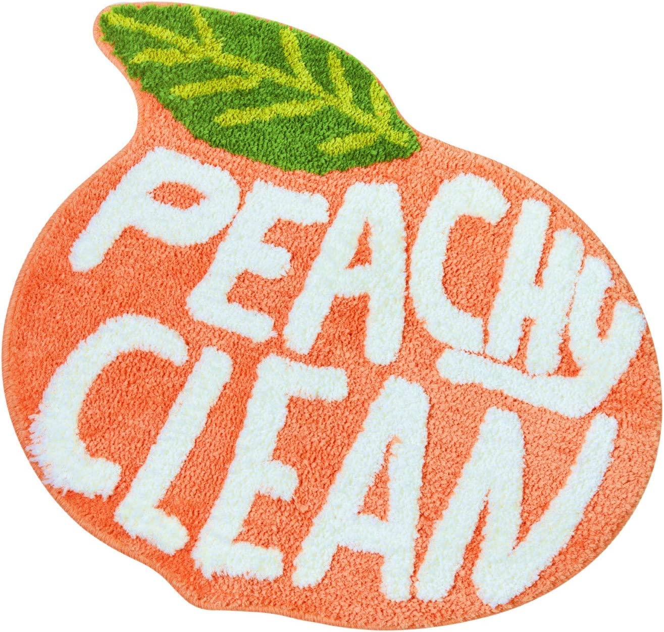 Prozebii Peach Clean Bath Mat, Decor Door Mat Bathroom Area Rug Peachy, Soft & Absorbent Plush Coral Fabric, Also for Bedroom, Toilet Non-Slip and Washable