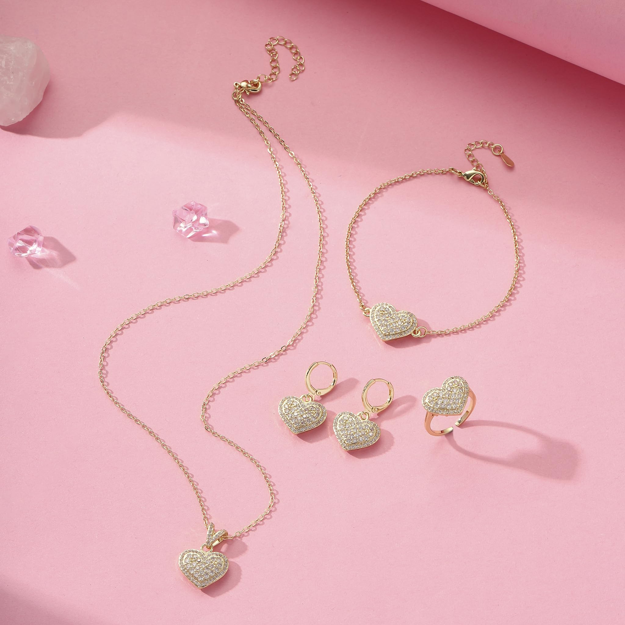 SALTY Set di gioielli da donna, con collana, orecchini e bracciale, con scatola regalo anti-ossidazione, elegante e minimalista, accessori estetici dal design moderno, ideale per regali