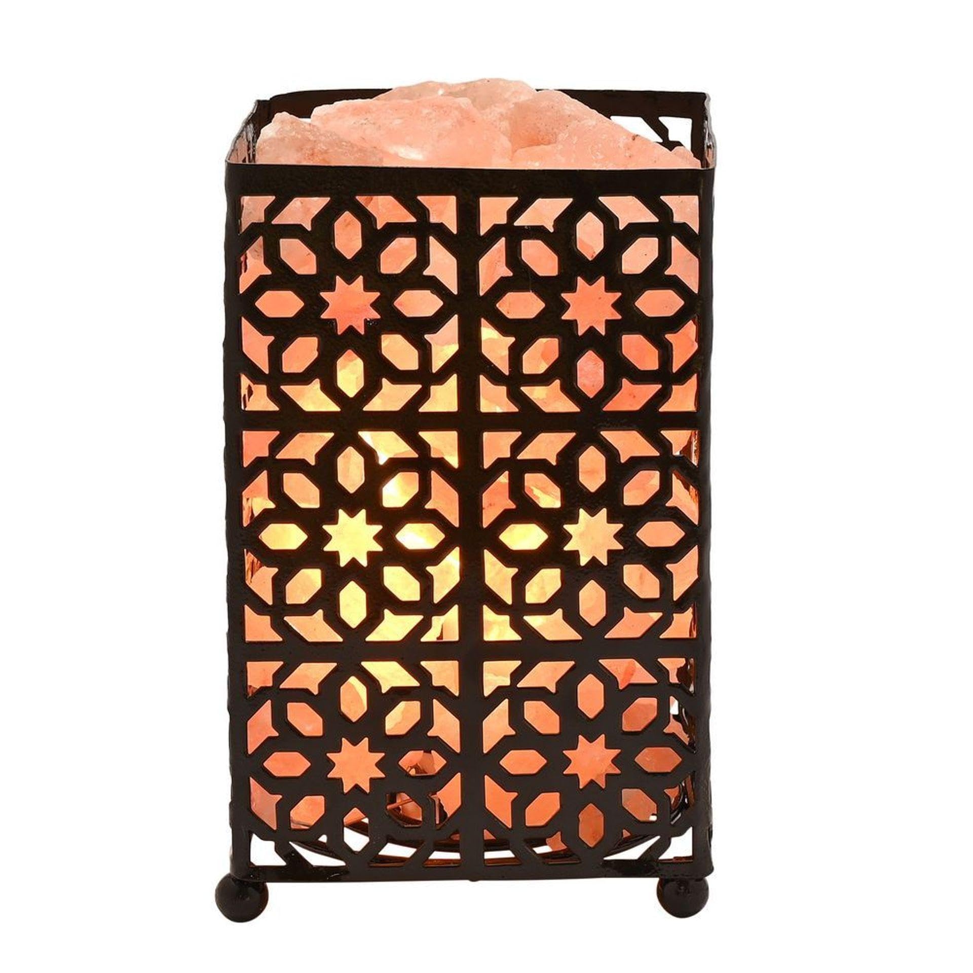 Sophia Pink Serenity Himalayan Salt Lamp Basket - Moroccan Style