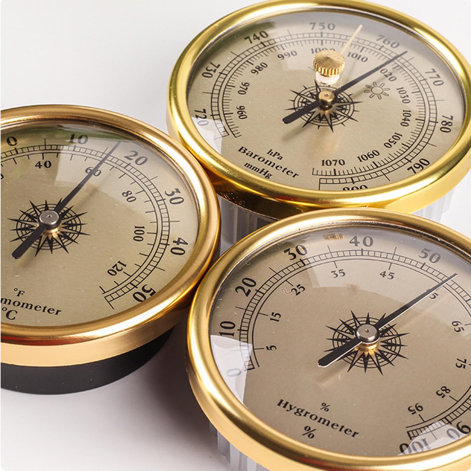 Baromètre extérieur, baromètre thermomètre, hygromètre, 3 pièces combinées, station météo analogique, 72 mm, baromètre à cadran, pour voiture, terrasse, bureau, salon, entrepôt