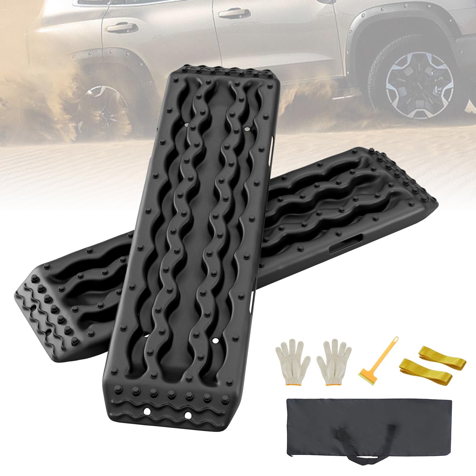 Off Road Traction Boards, 2PCS Recovery Tracks Traction Mat for 4x4