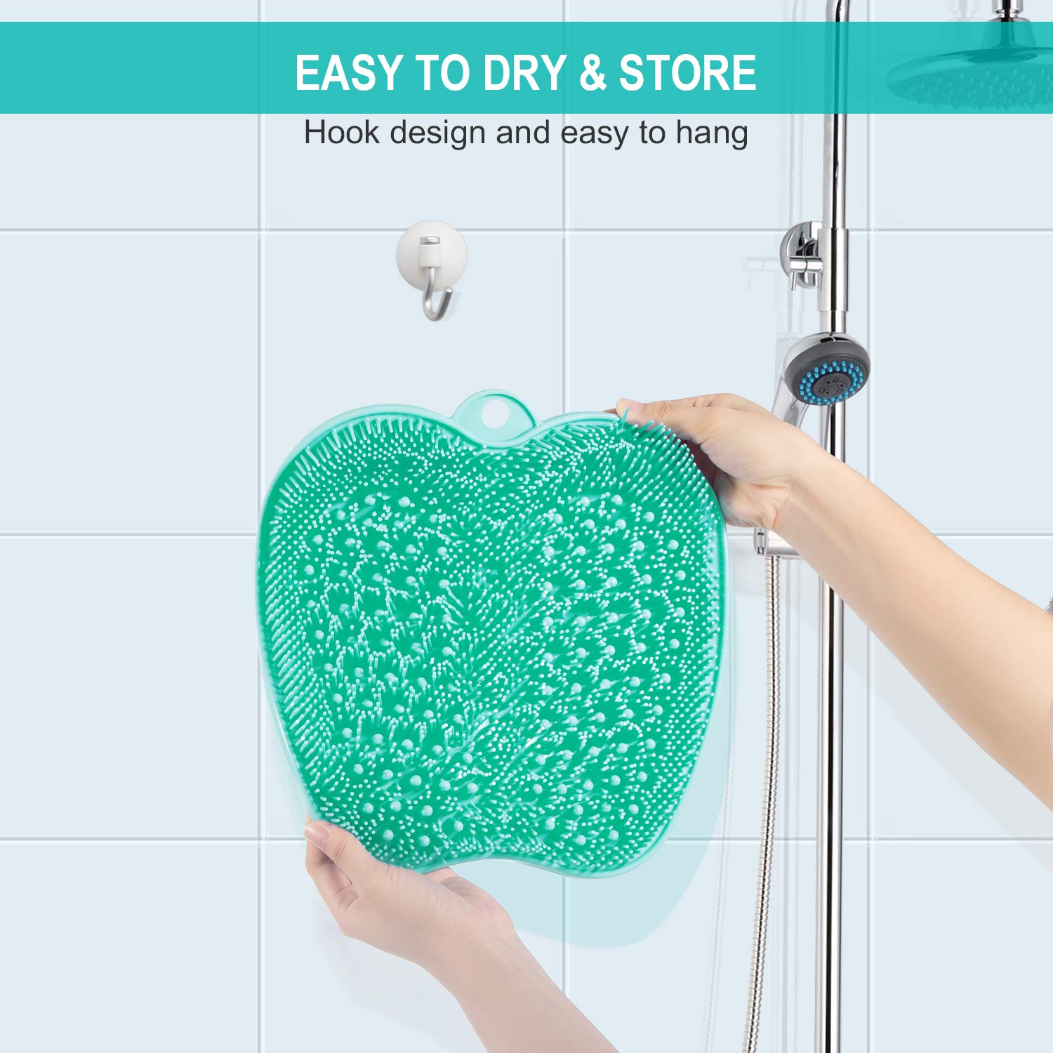 Buy BESKAR Shower Foot Scrubber Mat with NonSlip Suction Cups Cleans