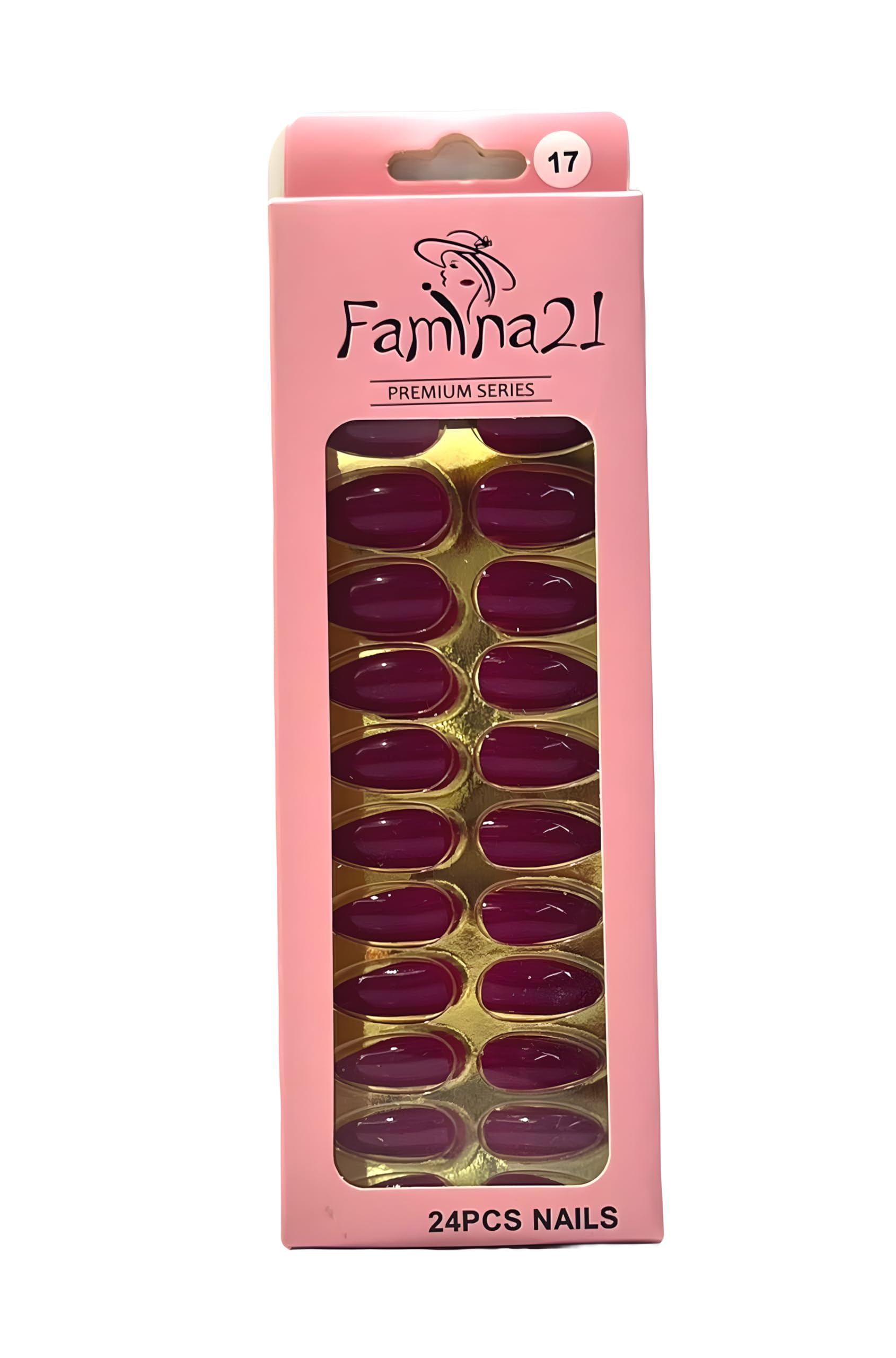 Famina21 Fake Nails| Premium Nails| 24 Pcs With Glue Sticker (17)