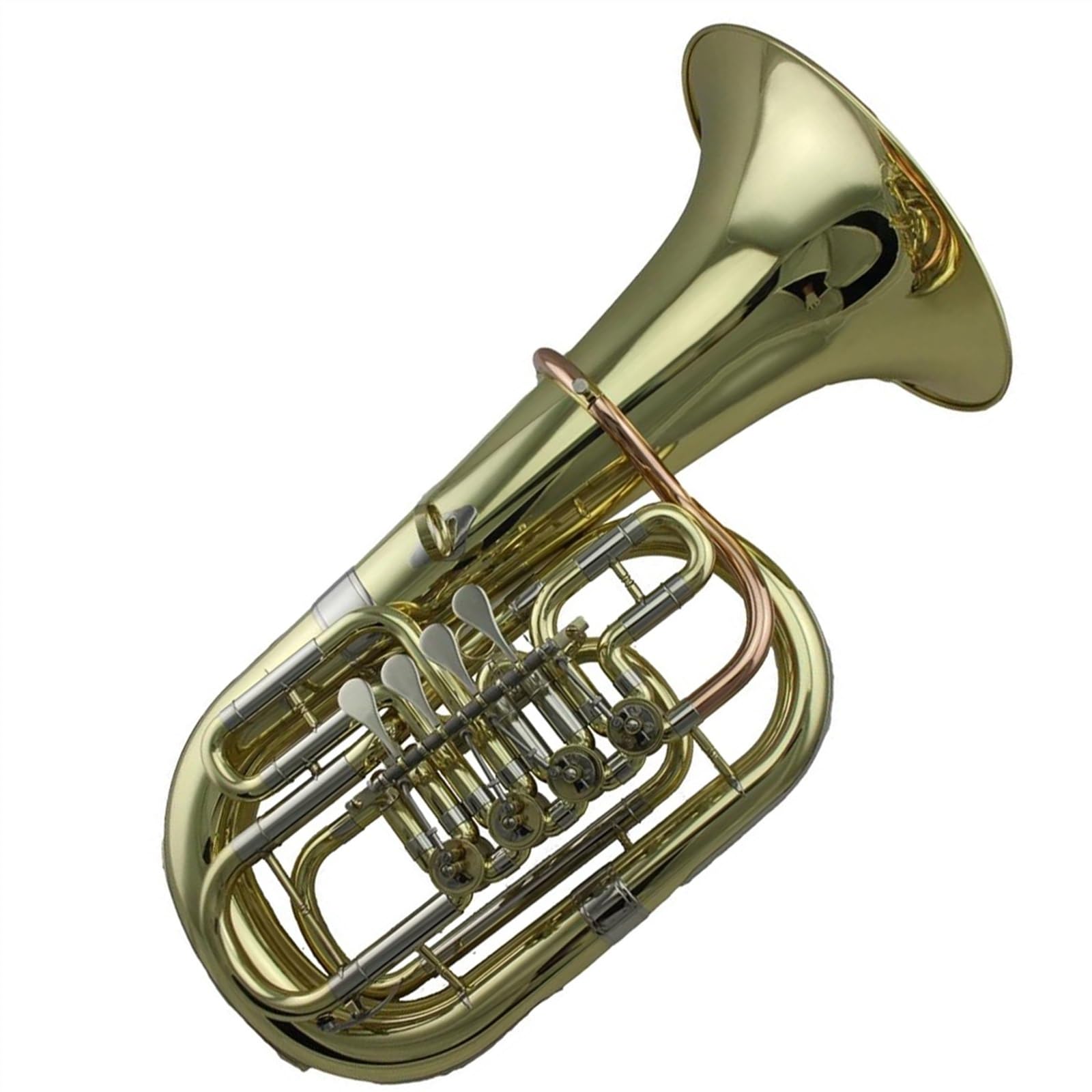 Euphonium Anfänger Goldlack-Rotations-Euphonium 4 Ventile Ton C/Bb