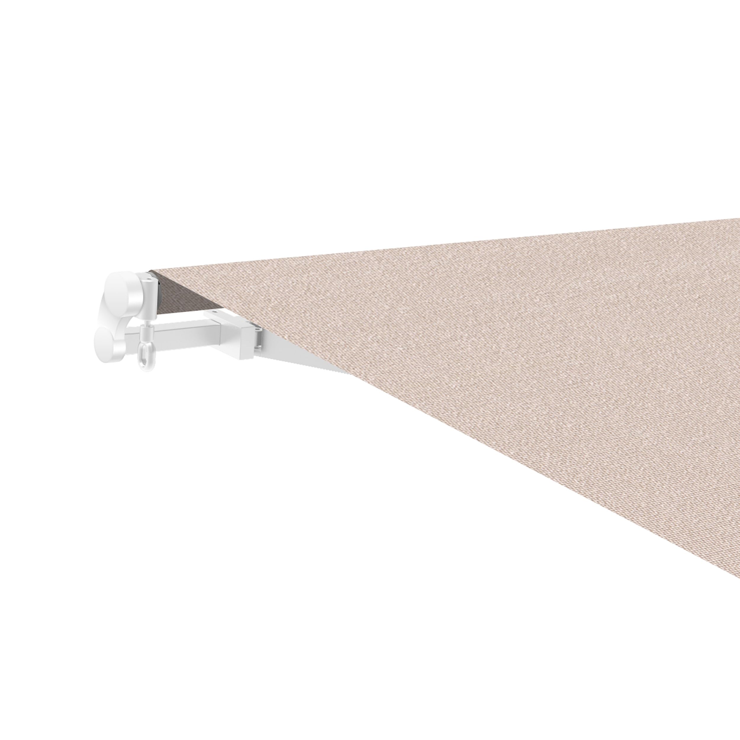 Toldo Retráctil Exterior 400x250cm Arena Poliéster – Lona Protección Solar UV - Estructura de Aluminio – Inclinación Regulable – Manivela Incluida – Manual Enrollable Terraza Jardín