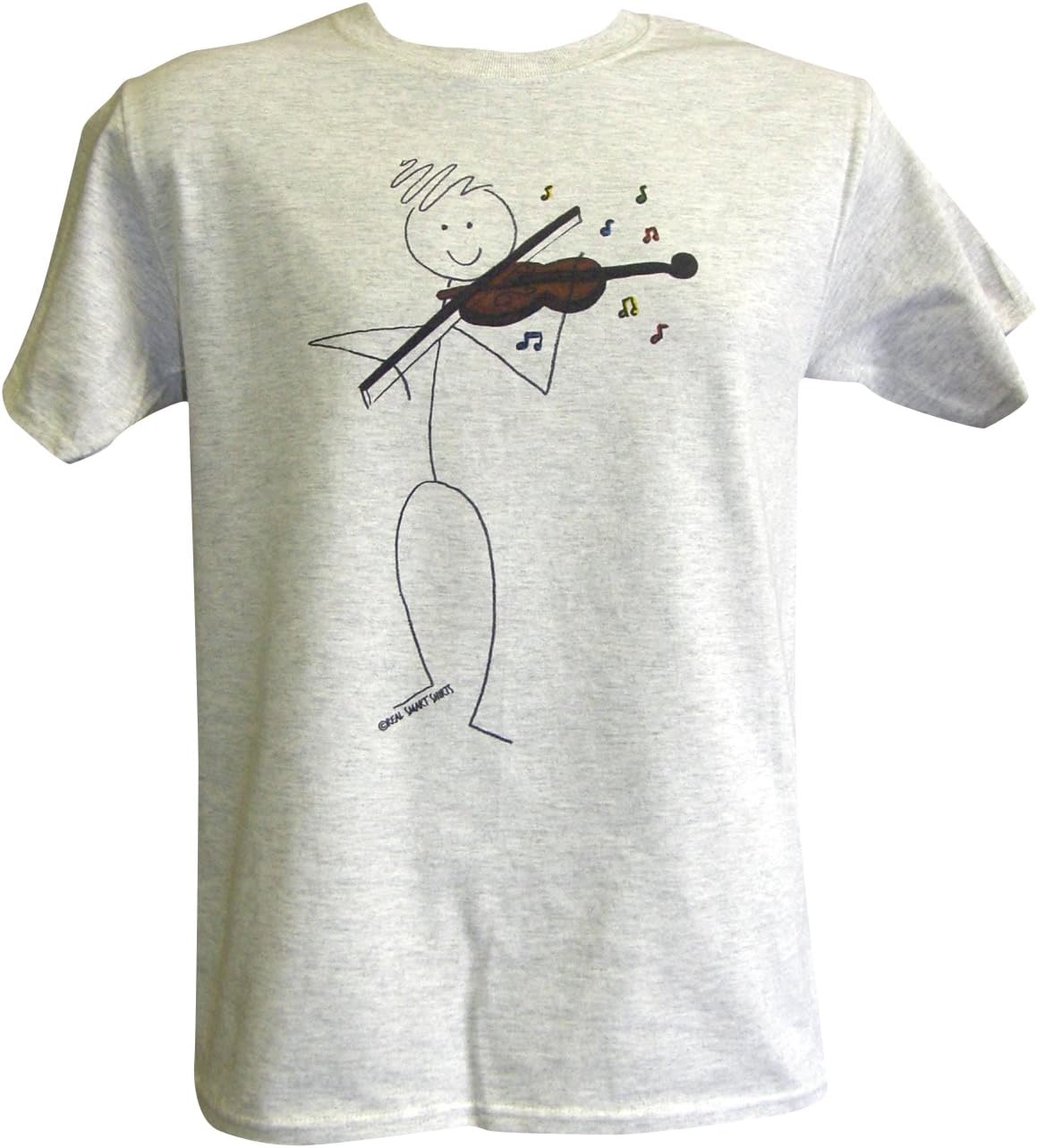 Real Smart Shirts Violin Stick Figure AdultT-Shirt