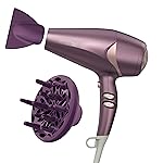 Infiniti PRO CONAIR Style & Shine Hair Dryer with Diffuser and Concentrator, 1875W Style & Shine Blow Dryer with Tourmaline and Ionic Conditioning to Fight Frizz, 3 Heat & 2 Speed Settings, Purple