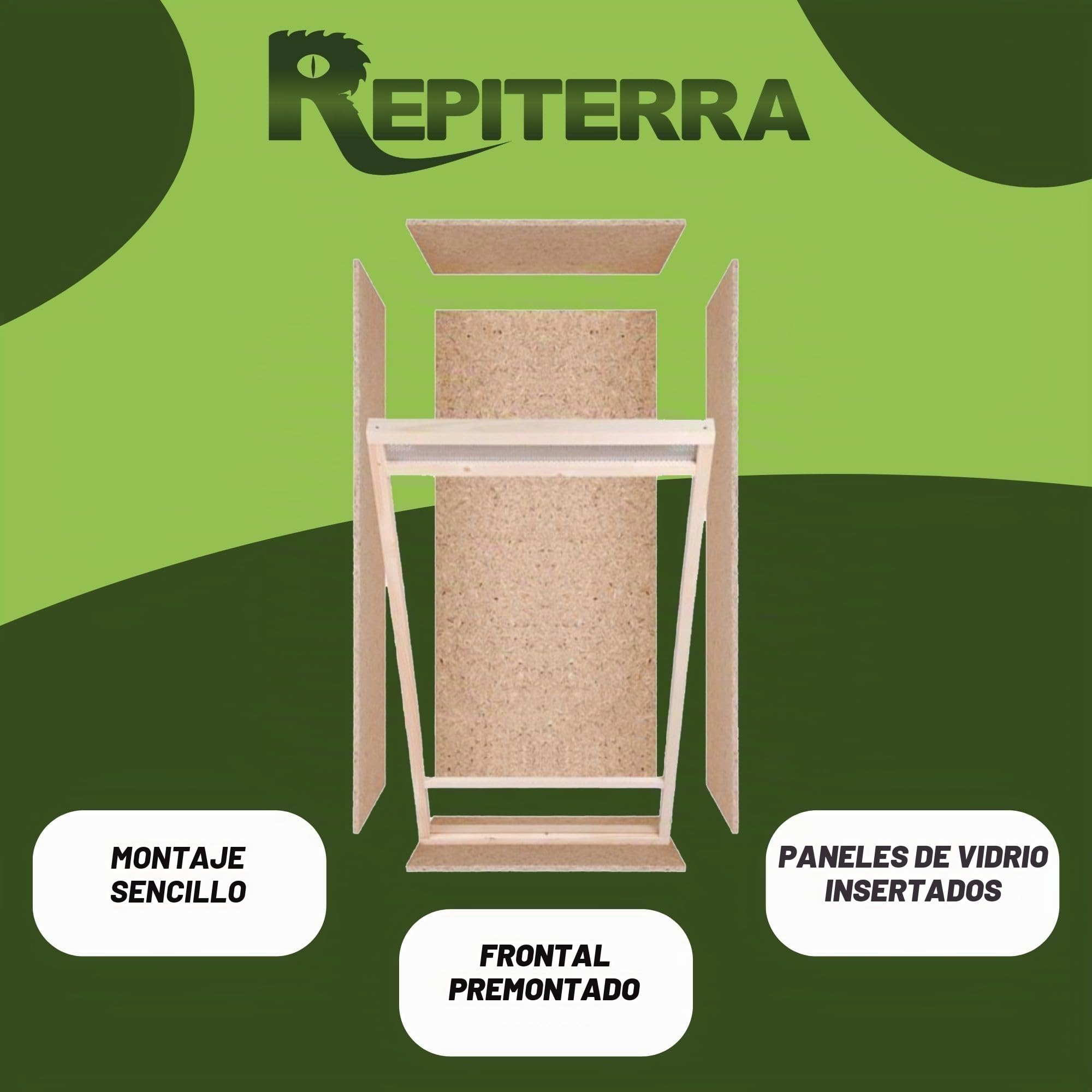 Terrario alto con ventilación frontal, 60 x 120 x 60 cm