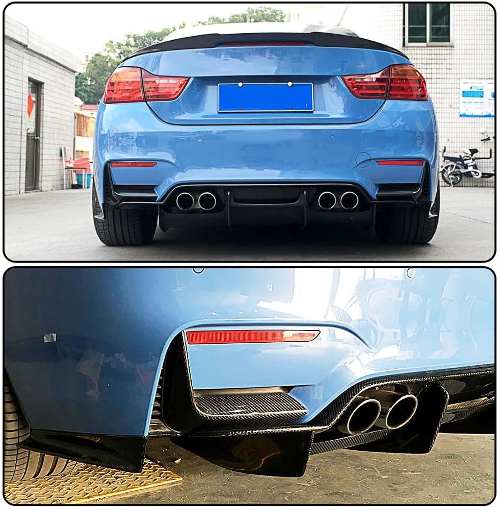 MCARCAR KIT Rear Bumper Splitter fits BMW F80 M3 Sedan F82 M4 Coupe F83 M4 Convertible 2014-2019 Factory Outlet Carbon Fiber CF Moulding Upper Spoiler Winglets Vents Cover Flaps