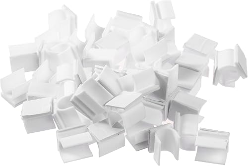 Miniatura 2 de BLUECELL Paquete de 50 clips adhesivos para bolígrafo de color blanco para pegar en tablero blanco, escritorio, coche