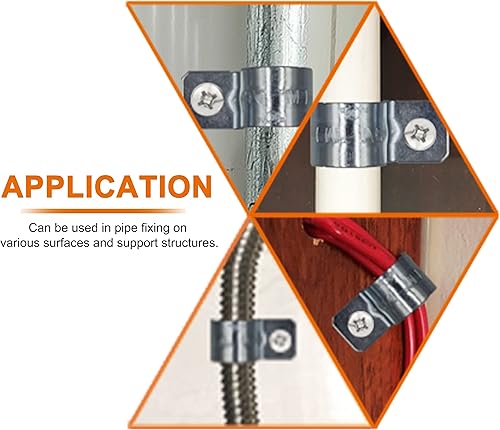 Miniatura 11 de ISPINNER 25pcs 1/2 pulgada Zinc plateado acero EMT Pipe Straps U soporte con 2 agujeros para conducto EMT, fijación de tuberías, tubo de tensión