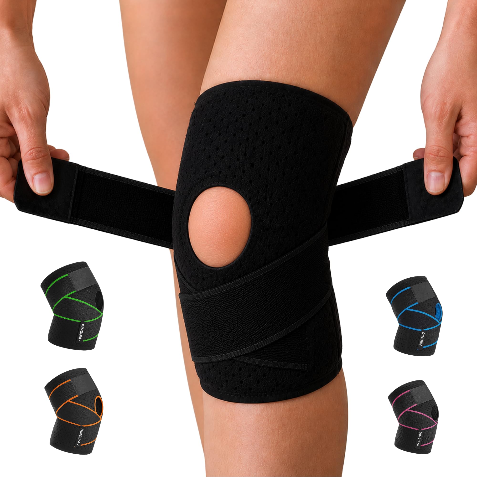 Kniebandage Damen & Männer – Atmungsaktive, orthopädische Bandage Knie bei Knieschmerz, Meniskusriss, Arthritis – Verstellbare Kniestütze, Knee Support & Brace, Kniebandagen