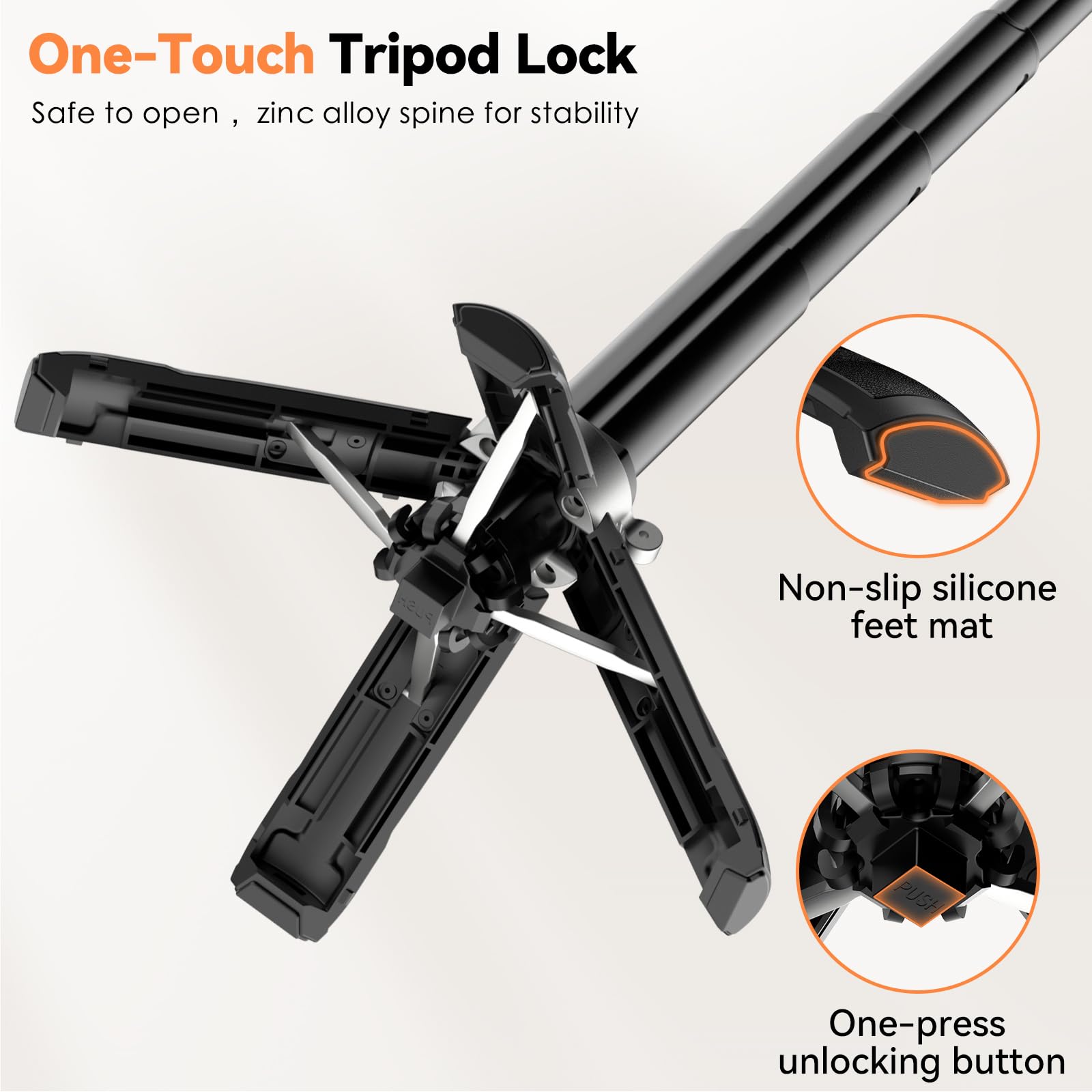 CloudValley Magnetic Mini Selfie Stick Tripod, kieszonkowy statyw do telefonu 4 w 1 z możliwością obrotu o 360°, ładowalny pilot Bluetooth, składany uchwyt