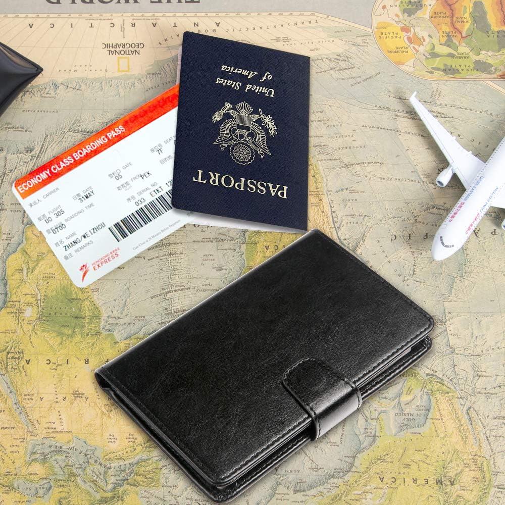 Teskyer Passport Holder and Vaccine Card Holder, Fit for 4 x 3" Vaccine Card, Leather Passport Wallet Cover and Vaccine Card Protector : Clothing, Shoes & Jewelry