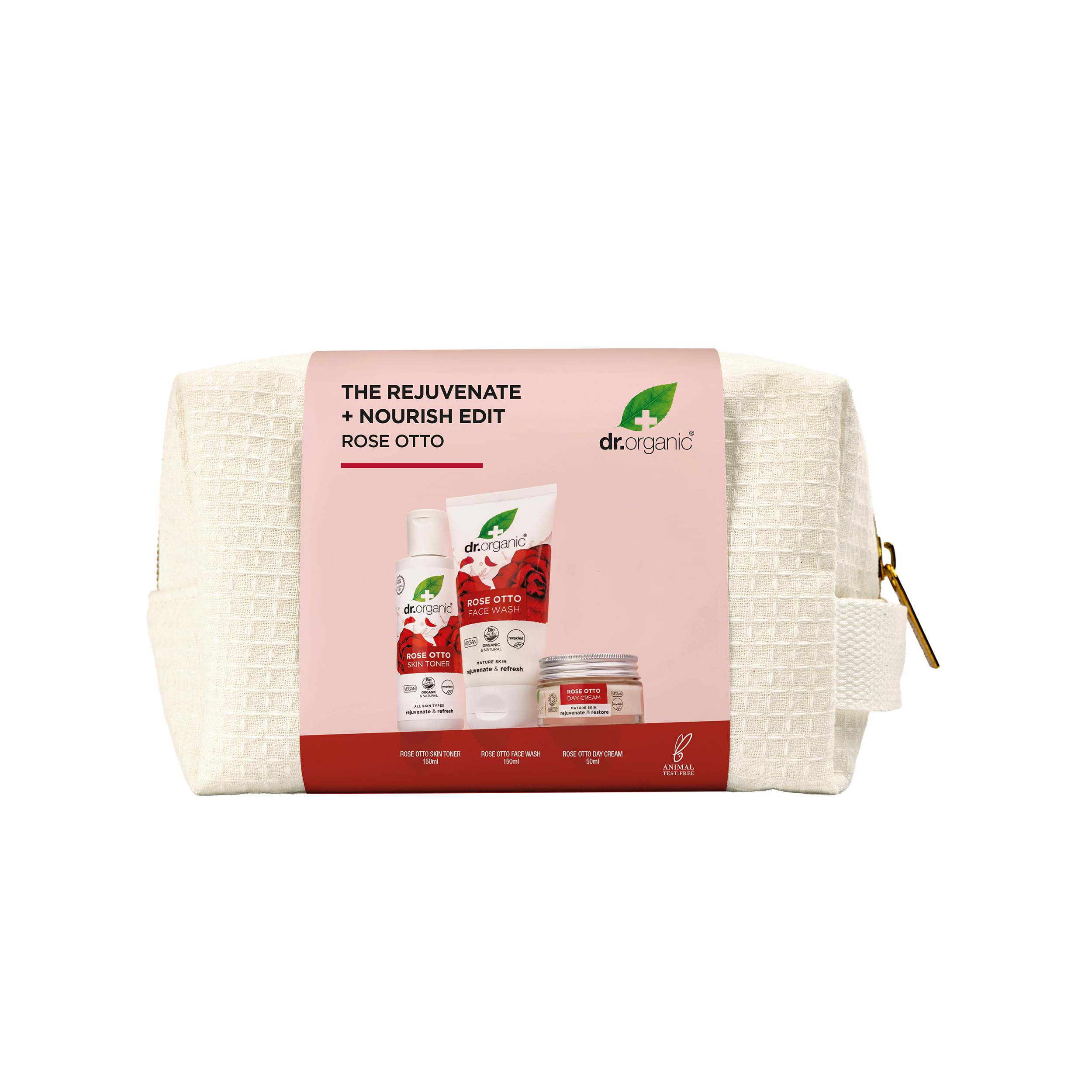 Dr Organic - Rose Otto The Rejuvenate & Nourish Edit - Women's & Men's Skincare - Cleanse, Tone & Moisturise - Vegan, Cruelty, Paraben & SLS Free - 150ml, 150ml, 50ml - Bundle
