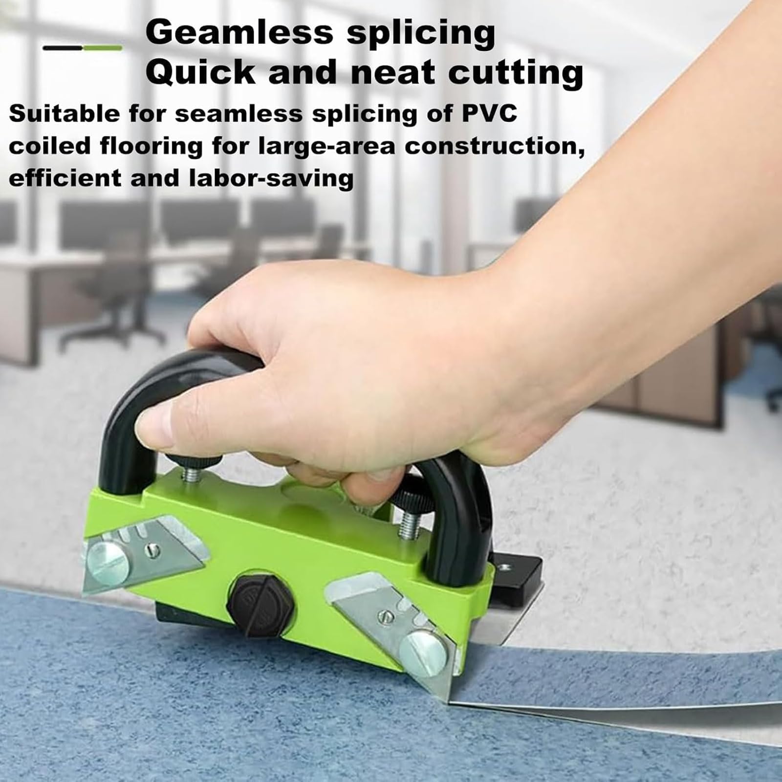 Cortador De Suelo Vinilo, Herramienta De Ranurado PVC Con Profundidad Y Ancho Ajustables Con 10 Cuchillas De Repuesto, Cuchillo Manual Para Goma Y Linóleo, DIY Y Profesional