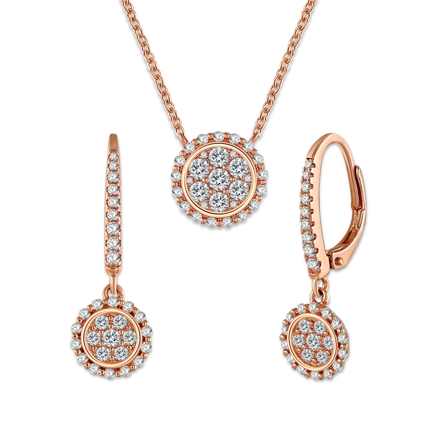 GEORGE · SMITHWedding Necklaces and Earrings Set for Bride Bridesmaids Rose Gold Jewelry Sets Wedding Gifts for Women