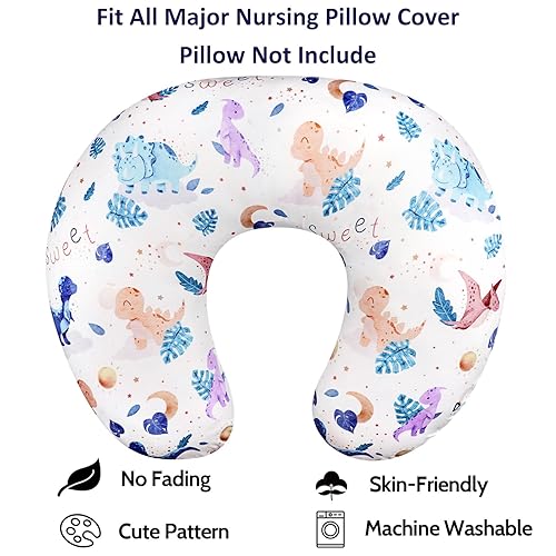 Miniatura 6 de DILIMI Nursing Pillow Cover Stretchy Removable Case for Breastfeeding Pillows, Ultra Soft Comfortable Slipcover for Baby Girl and Boy, Watercolor