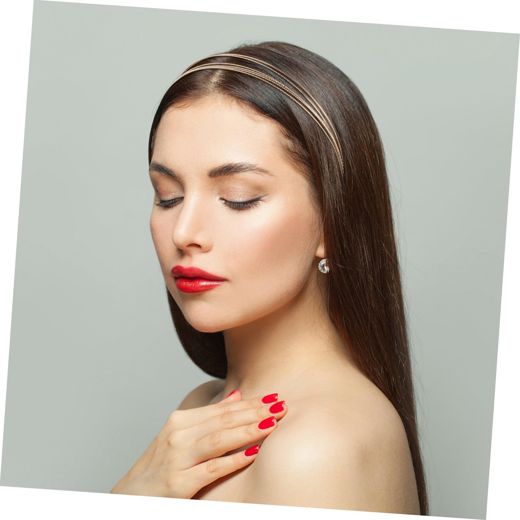Diadema Multicapa de Metal para Mujer, Elegante y Sencilla