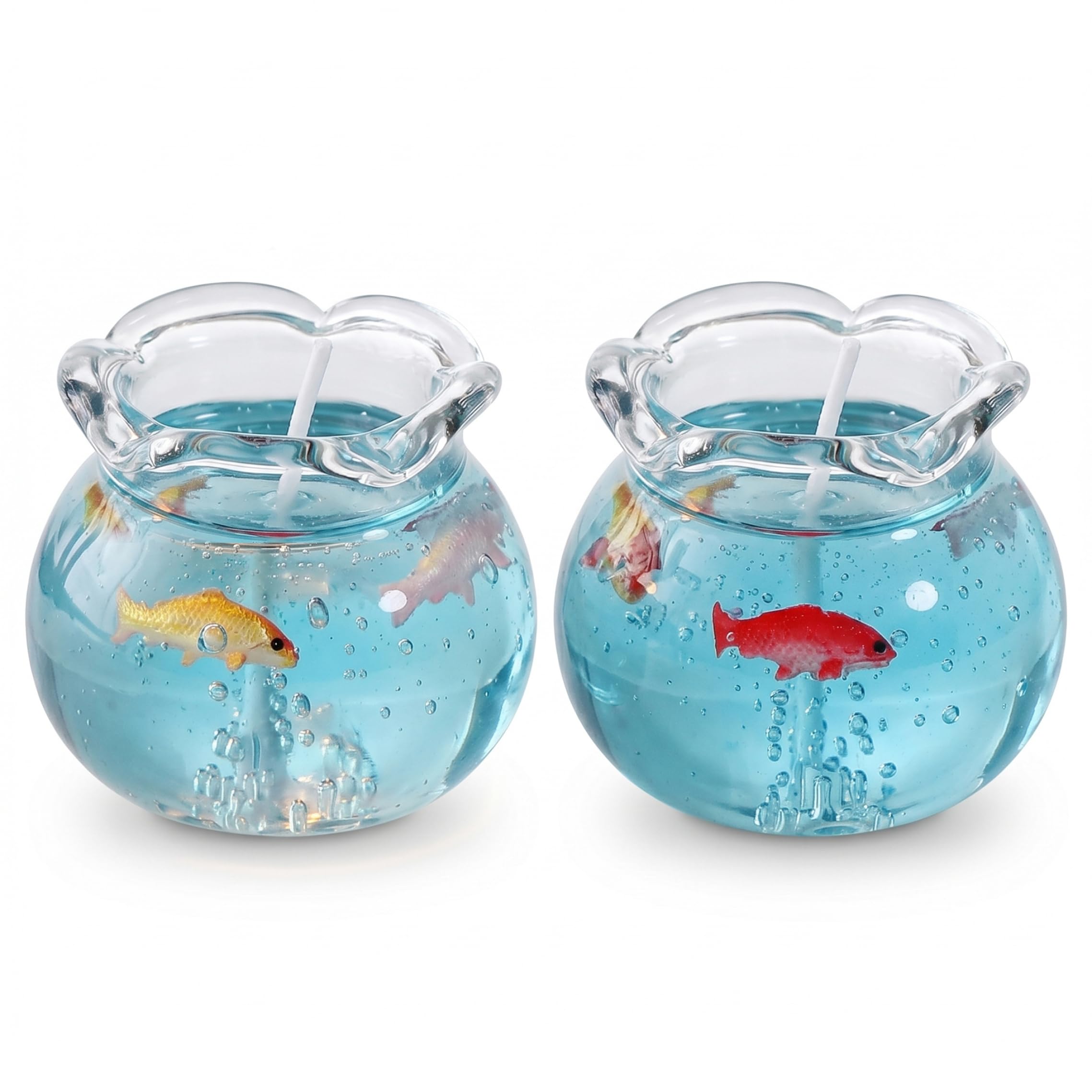2 Pack Aromatherapy Candle, Unique Fish Tank Small Candle Ocean Freesia Scented for Friends Mom Daughter Sister Wife | Small