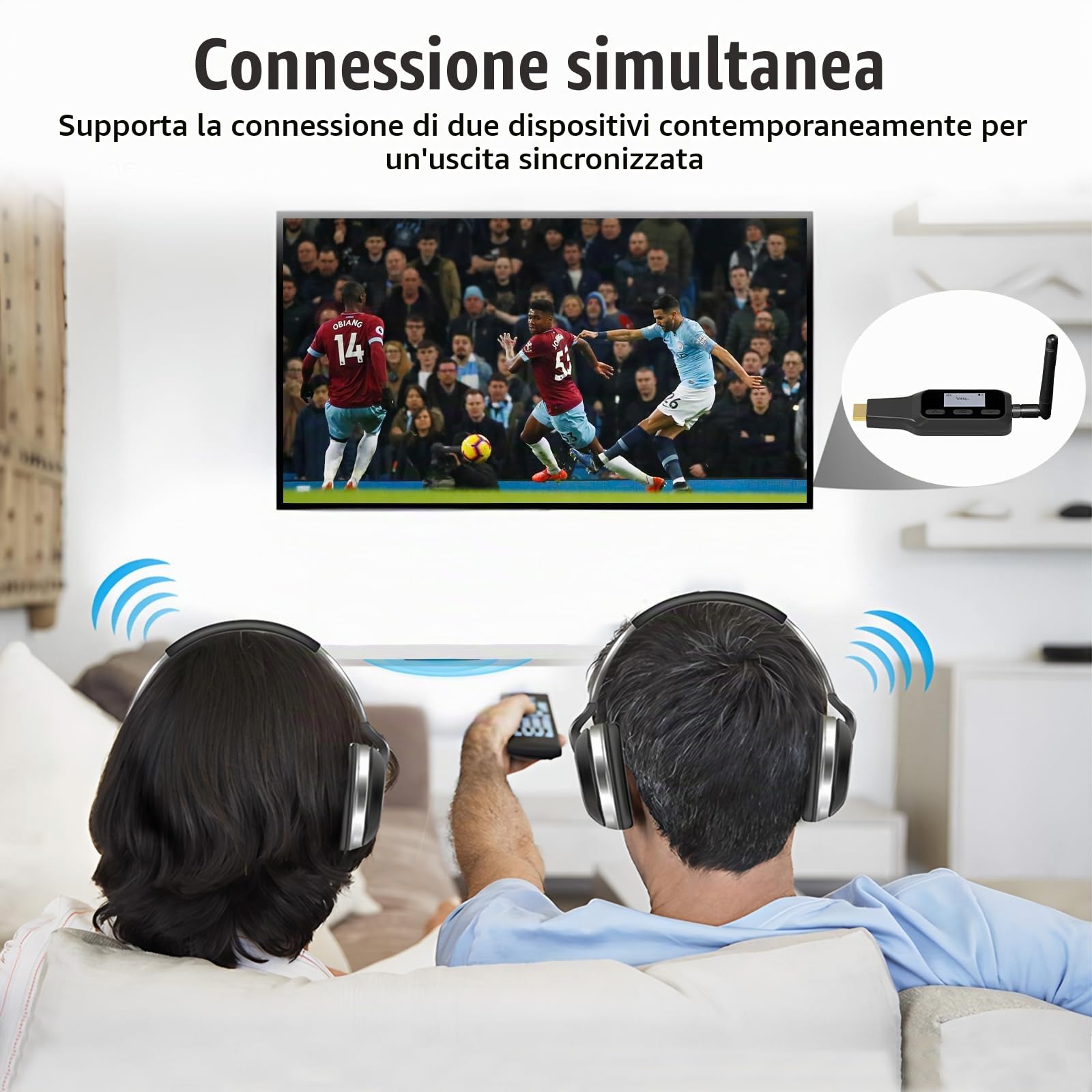 Tendak Trasmettitore da HDMI ARC a Bluetooth, adattatore audio ARC TV per cuffie e altoparlanti wireless, HDMI ARC Audio Extractor, supporto simultaneo Dual Device Pairing, CEC Volume Control