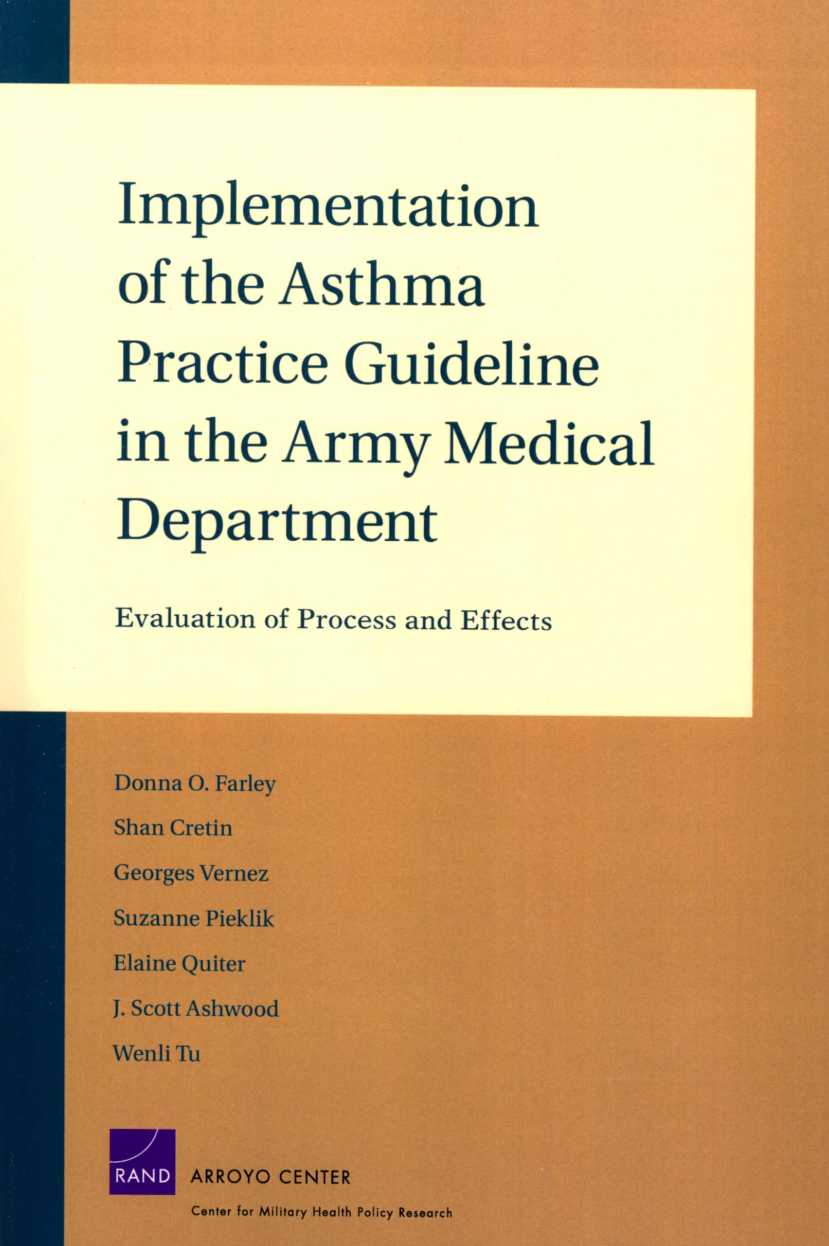 Buy Implementation of the Asthma Practice Guideline in the Army Medical Department: Evaluation — BookShops.in