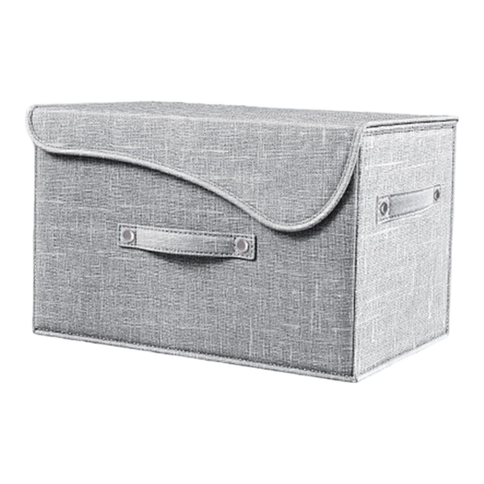 Tsophreniq Multifunctional Foldable Fabric Storage Bin for Bedroom Desktop Use Nonwoven Materials Dustproof Lid Included Foldable Storage Organizers for Toy Clothes