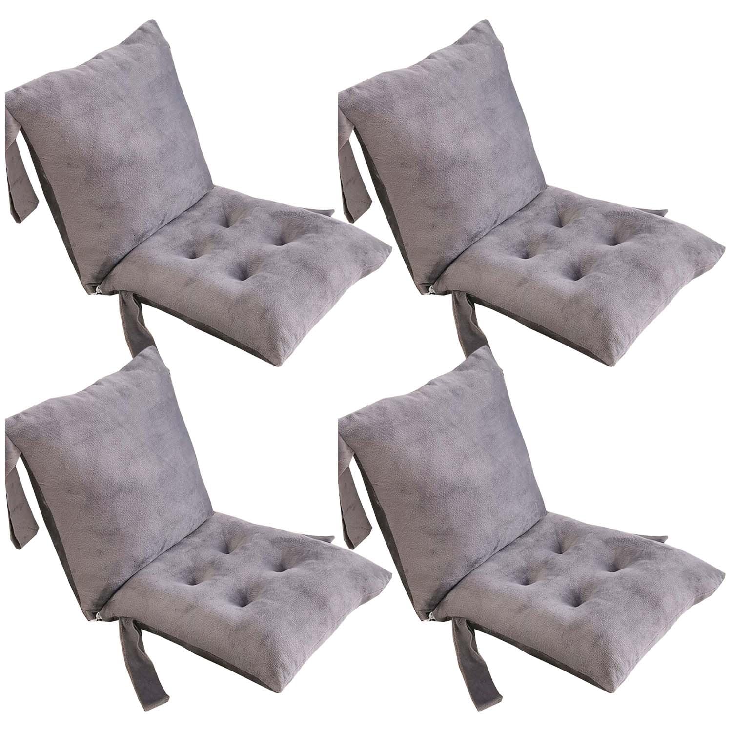 Lot de 1/2/4/6 Coussin de Chaise avec Dossier,Galette de Chaise 40x80 cm Coussin de Siège Respirant avec Rubans Coussins d'Assise de Jardin Antidérapant Chaises de Cuisine(#1,40x80cm4PCS)