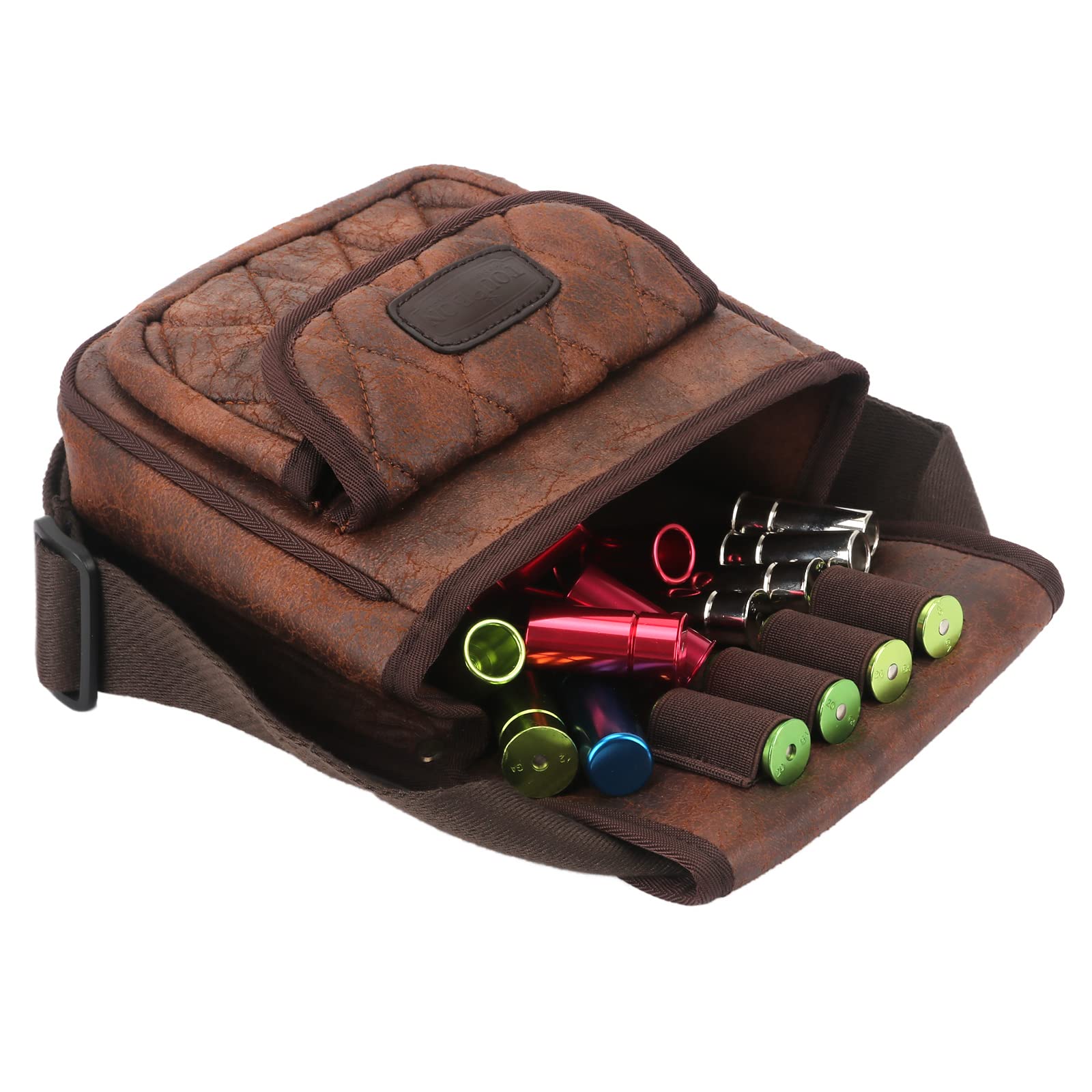 TOURBON Sporting Arcillas Tiro Cuero 50+ Cartucho Shell Bolsa Cintura Munición Bolsa