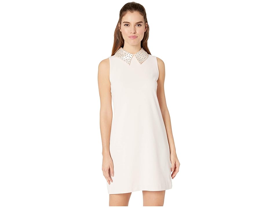 

Betsey Johnson Embellished Collar Shift Dress (Almond) Women's Dress