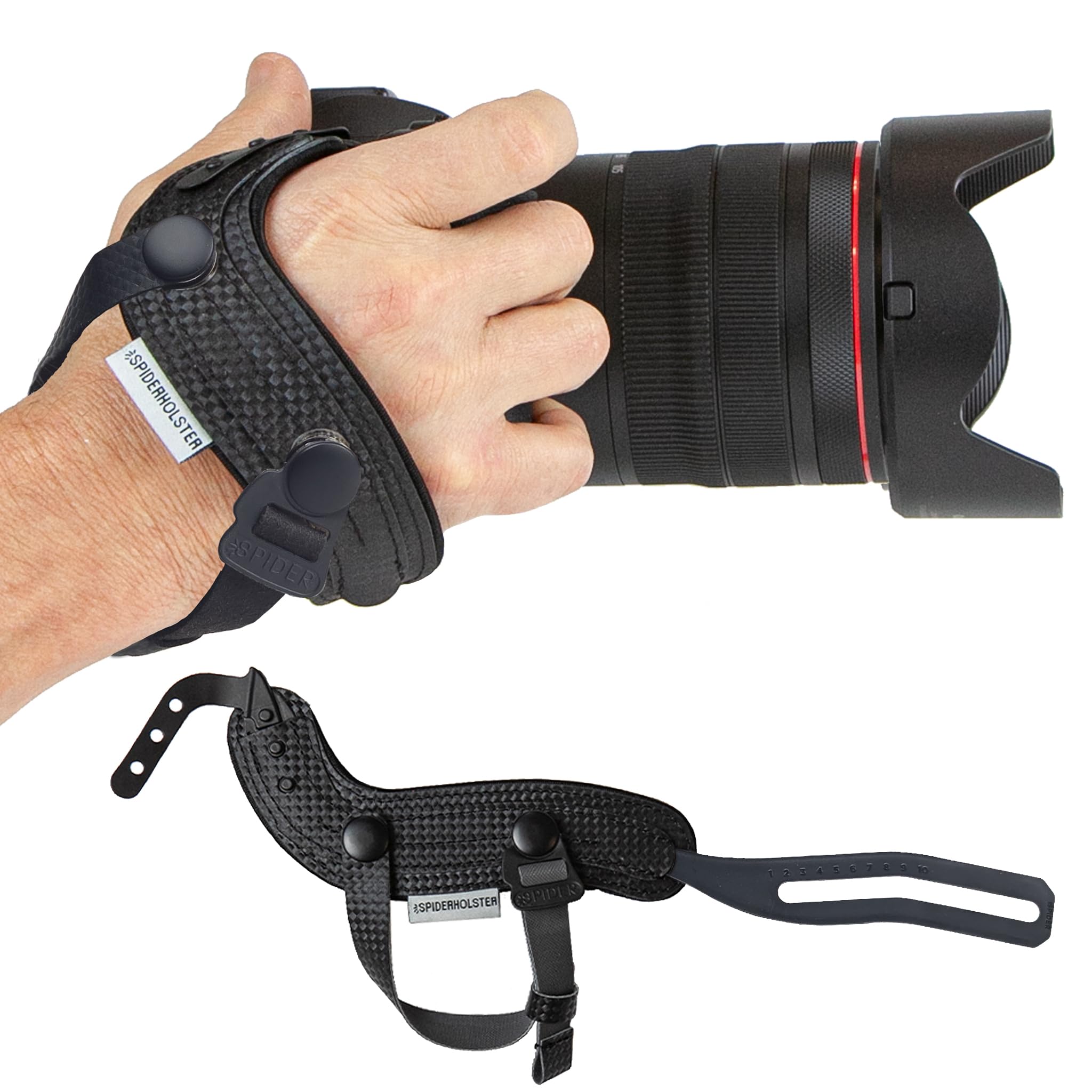 SPIDER HOLSTER SpiderPro Camera Wrist Strap v2 with Snap Mount and Optional Hand Strap - DSLR and Mirrorless Compatible