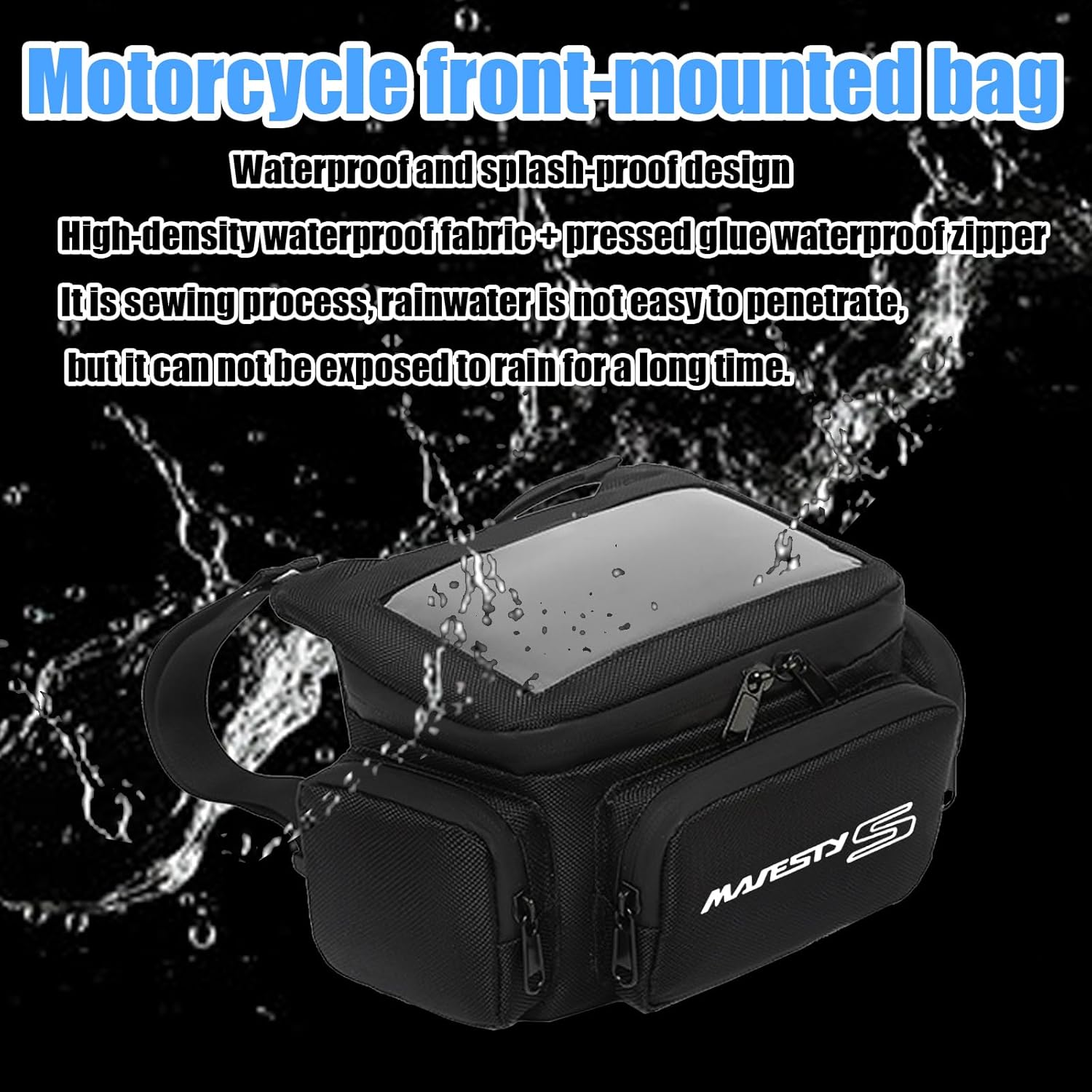 For Majesty S majesty s Motorcycle scooter front-mounted waterproof mobile phone touchscreen waist bag, 2-liter large capacity storage bag. (Majesty S)