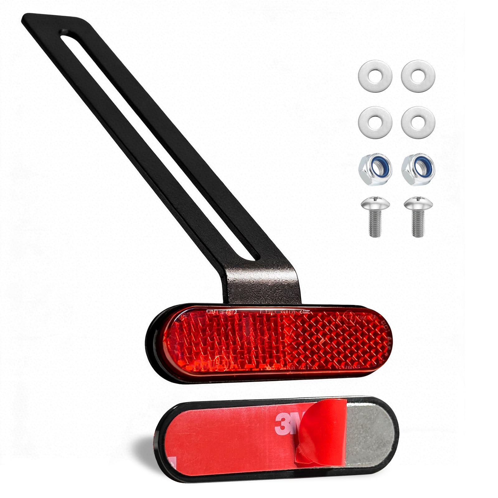 polarmotor Reflektor Motorrad Rückstrahler Hinten 67 x 17 x 8mm Mit 135°Gebogene T-Halter, Mini Schmal E-Geprüft Universal Katzenaugen Rot