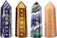 Vista 11 de mookaitedecor Juego de 7 piedras de cristal grabadas en fase lunar eclipse lunar para meditación decoración del hogar