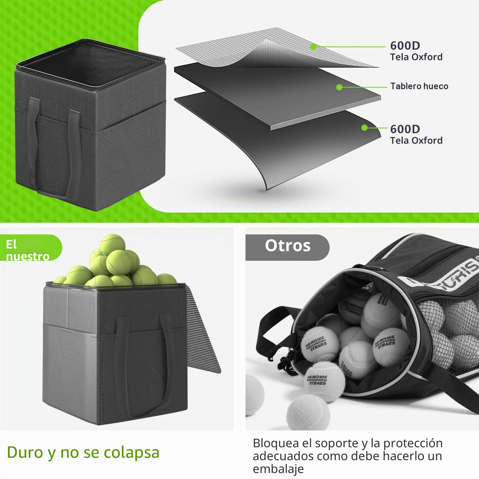 Moricher Canasta de pelotas de tenis con ruedas – Cesta de pelotas de tenis plegable de altura ajustable con bolsa de almacenamiento, 150 pelotas de pickleball y capacidad para pelotas de tenis
