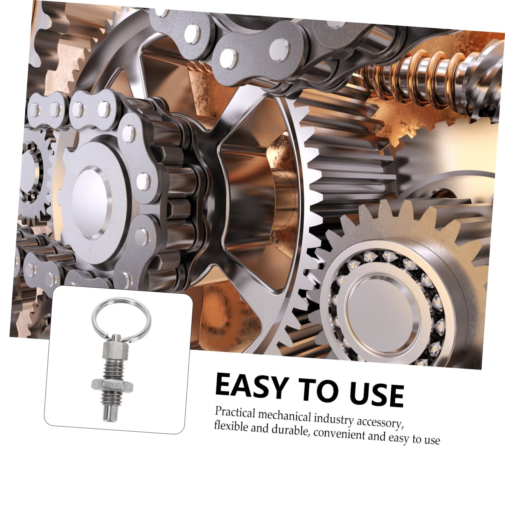 2pcs Pull Ring Indexing Plunger Spring Catch Spring-Loaded Plunger Pulls Ring Spring Plunger Stainless Steel Locking Pin Spring Pin Safety Pin Spring Plunger with Pulls Ring