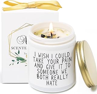Get Well Soon Gifts for Women, Take Your Pain Scented Soy Candle, Feel Better, After Surgery Gifts for Women, Her, Friends, Vanilla&Lavender Scented Candles with Crystal