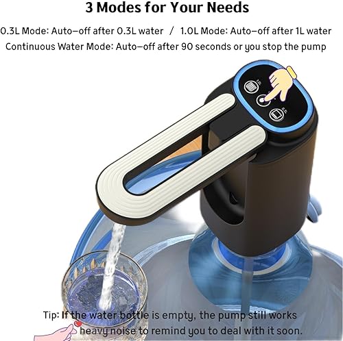 Miniatura 2 de Dispensador de agua para botella de 5 galones, bomba de agua potable automática recargable con salida de agua limpia plegable, dispensador de